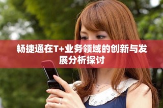 畅捷通在T+业务领域的创新与发展分析探讨