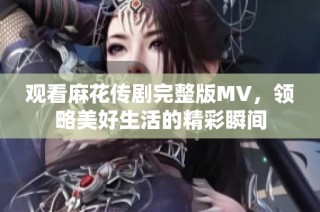 观看麻花传剧完整版MV，领略美好生活的精彩瞬间