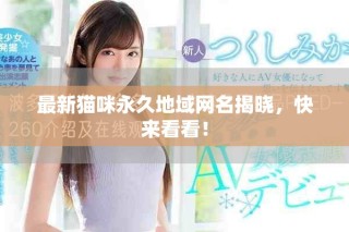 最新猫咪永久地域网名揭晓，快来看看！