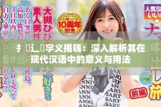 扌喿辶畐字义揭晓：深入解析其在现代汉语中的意义与用法