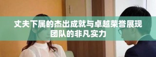丈夫下属的杰出成就与卓越荣誉展现团队的非凡实力