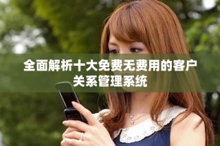 全面解析十大免费无费用的客户关系管理系统