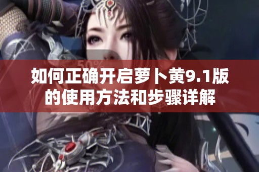 如何正确开启萝卜黄9.1版的使用方法和步骤详解