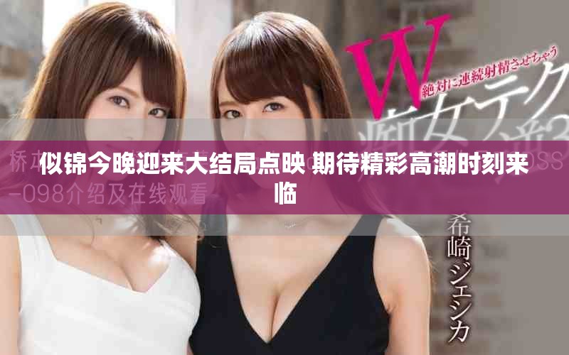 似锦今晚迎来大结局点映 期待精彩高潮时刻来临