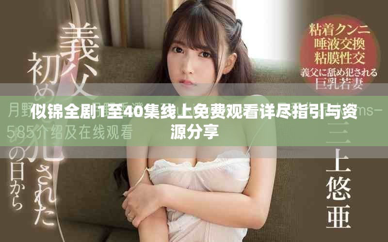 似锦全剧1至40集线上免费观看详尽指引与资源分享