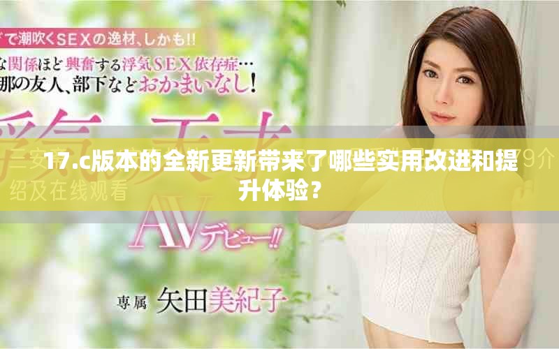 17.c版本的全新更新带来了哪些实用改进和提升体验？