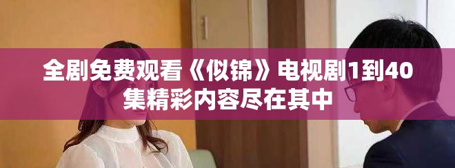 全剧免费观看《似锦》电视剧1到40集精彩内容尽在其中