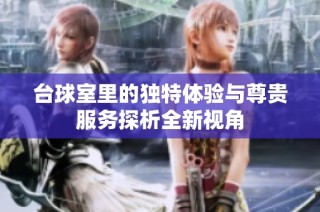 台球室里的独特体验与尊贵服务探析全新视角