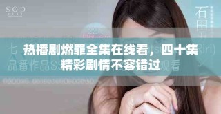 热播剧燃罪全集在线看，四十集精彩剧情不容错过