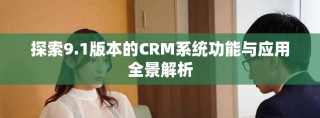 探索9.1版本的CRM系统功能与应用全景解析