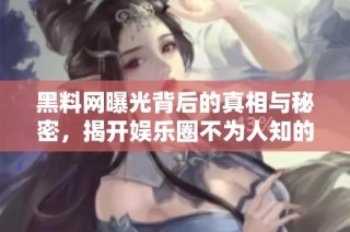 黑料网曝光背后的真相与秘密，揭开娱乐圈不为人知的一面