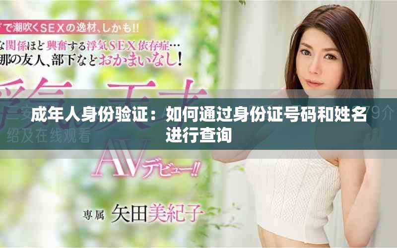 成年人身份验证：如何通过身份证号码和姓名进行查询