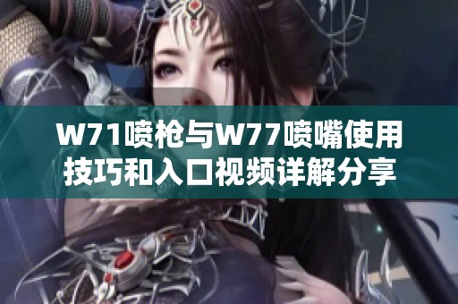 W71喷枪与W77喷嘴使用技巧和入口视频详解分享