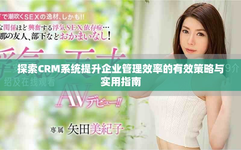 探索CRM系统提升企业管理效率的有效策略与实用指南